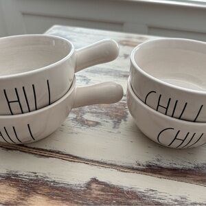 Rae Dunn White “Chili” Ceramic Mugs